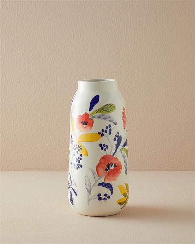 Flowery Ваза 11x22 см Бял