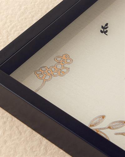 Flowery Декоративен Поднос 31x46 см Черен