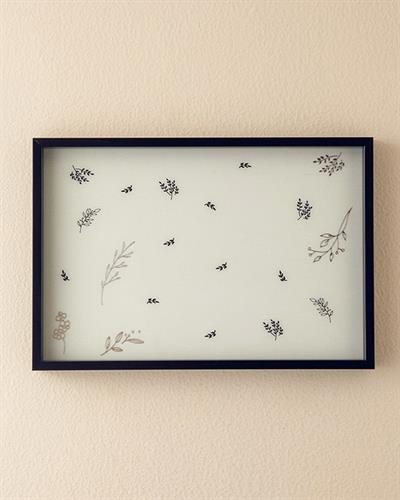 Flowery Декоративен Поднос 31x46 см Черен