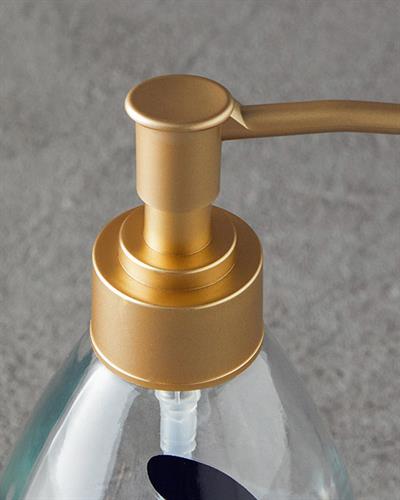 Flowery Glass Liquid Soap Dispense 8x14 cm Gold