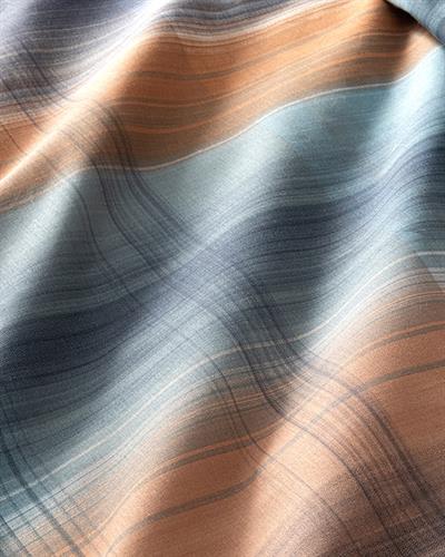 Flowing Plaid Комплект Спално Бель Единичен Размер, Памучен, Тъмносиньо - Плочки, 160 X 220 Cm