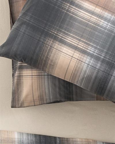 Flowing Plaid Кълъфка За Възглавни 2Бр., Памучен, Антрацит - Бежов, 50 X 70 Cm