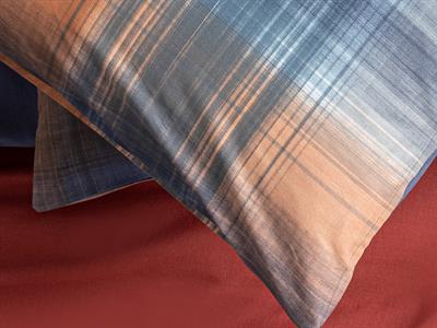 Flowing Plaid Калъфка За Възглавница 2 бр. Памучен 50x70 см Морскосин - Керемиден