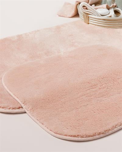Fluffy Комплект Постелки За Баня 2 бр. Полиестер 60x90 + 50x60 см Светлорозов..