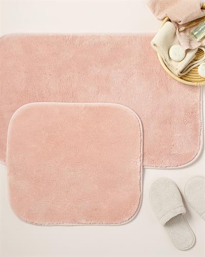 Fluffy Комплект Постелки За Баня 2 бр. Полиестер 60x90 + 50x60 см Светлорозов..