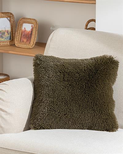 Fluffy Възглавница Плюш, Каки, 45 X 45 Cm