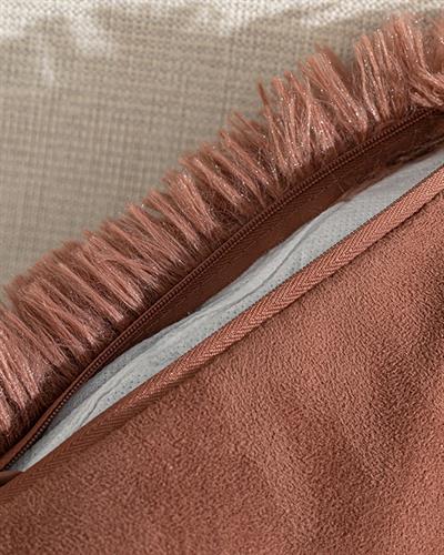 Fluffy Декоративна Калъфка За Възглавница Плюш, Тъмна Шипка, 45 X 45 Cm