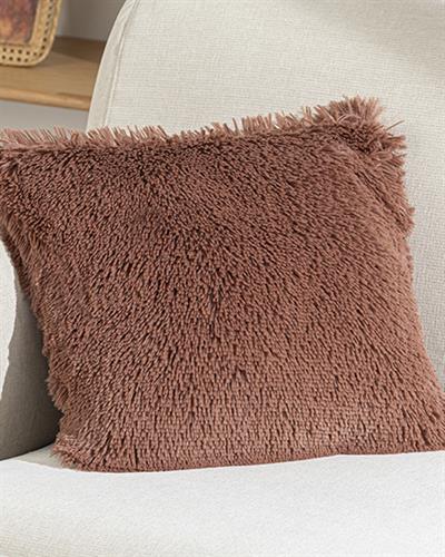 Fluffy Декоративна Калъфка За Възглавница Плюш, Тъмна Шипка, 45 X 45 Cm