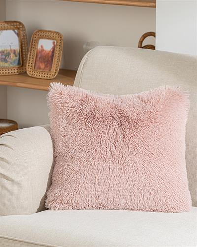 Fluffy Калъфка Декоративн Възглавница Плюш 45x45 см Пудра