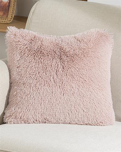 Fluffy Калъфка Декоративн Възглавница Плюш 45x45 см Пудра