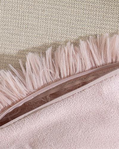 Fluffy Калъфка Декоративн Възглавница Плюш 45x45 см Пудра