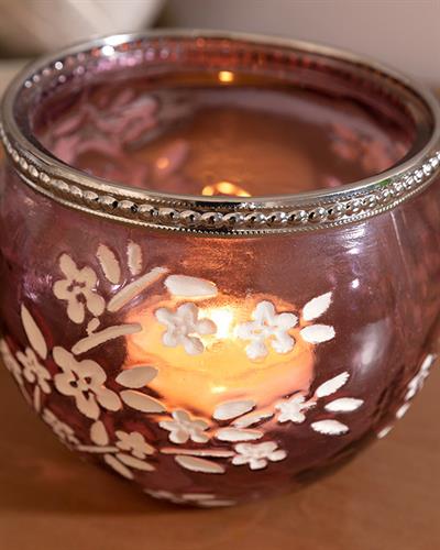 Folk Art Свещник 10,5x8,5 см Виолетов..