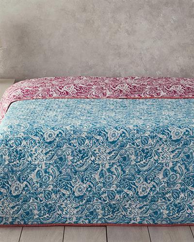 Folk Art Многофункционално Покривало Двоен 200x220 см Тъмнорозов