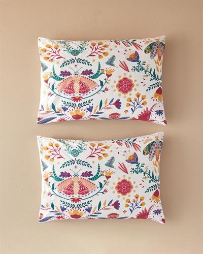 Folk Dream Калъфка За Възглавница 2 бр. Памучен 50x70 см Розов