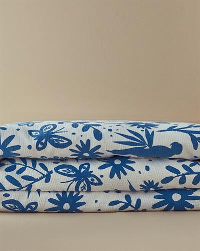 Printed King Size Summer Blanket 240x220 cm Blue
