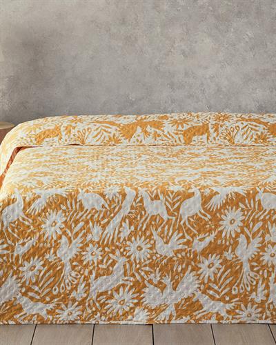 Folk Jungle Многофункционално Покривало Кралски размер 240x220 см Жълт