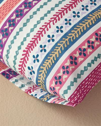 Folk Lines Калъфка За Възглавница 2 бр. Лесно за гладене 50x70 см Тъмнорозов