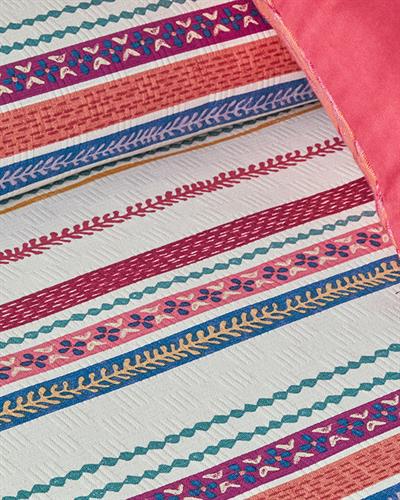 Folk Lines Одеяло Пике Кралски размер С щампа 240x220 см Тъмнорозов