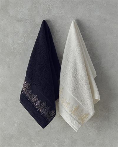 Forbes Кърпа За Лице Брокатен Памучен 50x80 см Черен