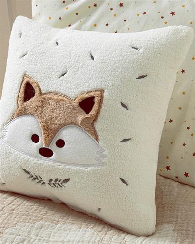 Fox Бебешки Декоративна Възглавница Унисекс, Полиестер, Екру, 30 X 30 Cm
