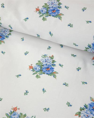 Fragrant Flowers Спален Комплект Двоен Памучен 200x220 см Син