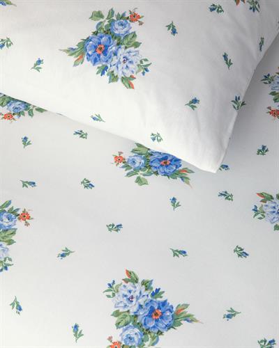 Fragrant Flowers Спален Комплект Кралски размер Памучен 240x220 см Син