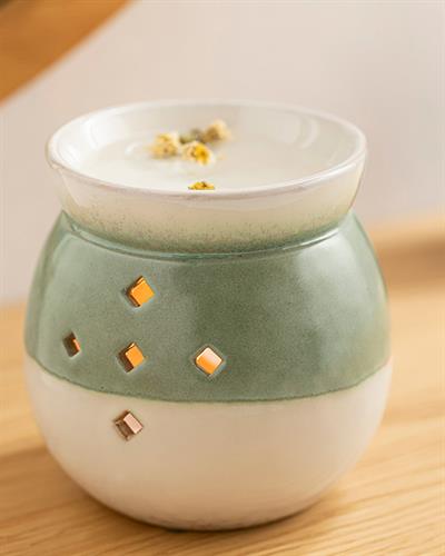 Freda Кадилница Керамика, Зелено, 10,5 X 10,5 X 10,5 Cm