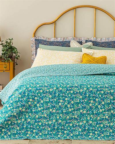 Fresh Blossom Многофункционално Покривало Единичен 160x220 см Зелен