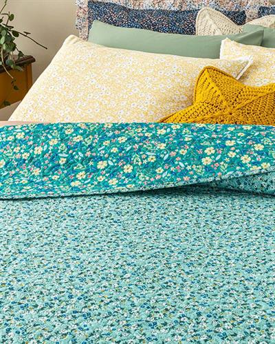 Fresh Blossom Многофункционално Покривало Кралски размер 240x220 см Зелен