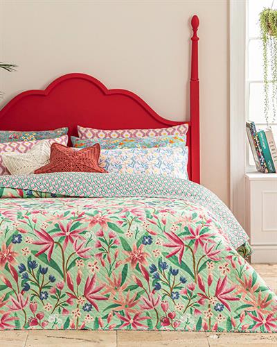 Fresh Liliums Универсална Покривка За Легло Двоен Размер, Зелено, 200 X 220 Cm