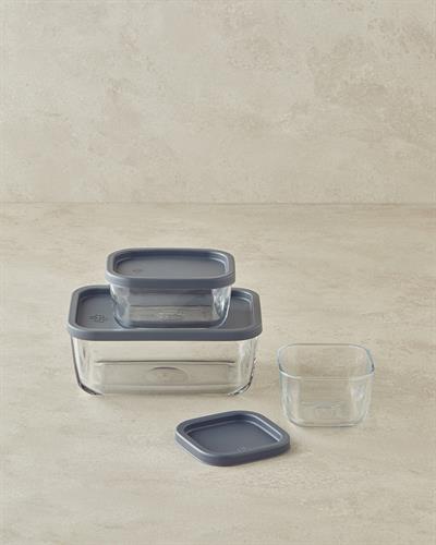 Fresh Safe Кутия За Съхранение Стъкло 270 мл Сив