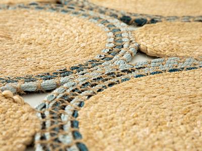 Freya Jute Decorative Jute Carpet 120x180 cm Natural - Blue