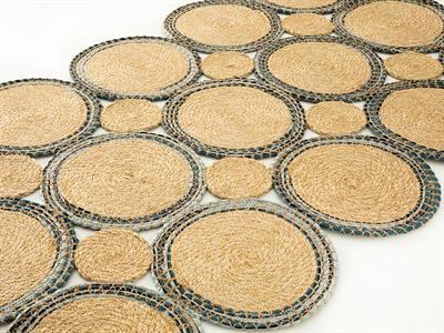 Freya Jute Decorative Jute Carpet 120x180 cm Natural - Blue