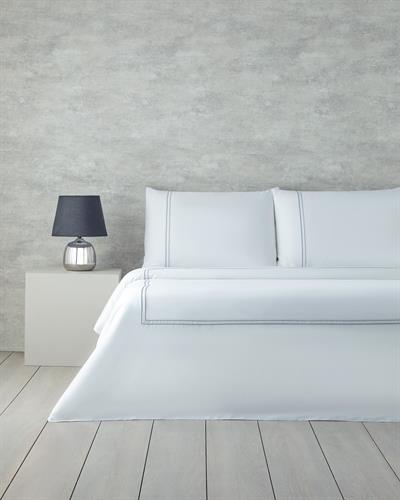 Freya Спален Комплект Двоен с бродерия Памук Сатен 200x220 см Бял