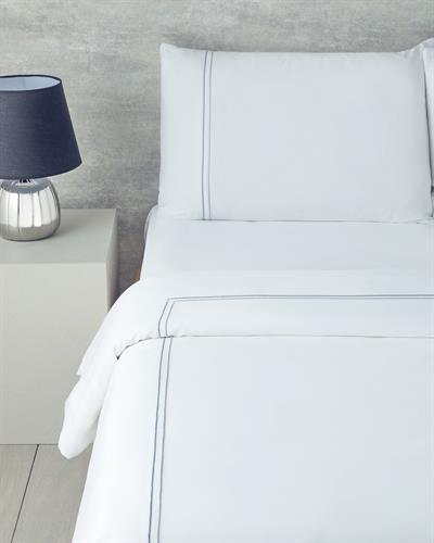 Freya Спален Комплект Двоен с бродерия Памук Сатен 200x220 см Бял