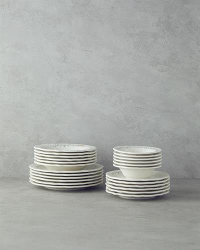 Frezya Комплект За Хранене Порцелан 24 части за 6 души Жълт - Зелен