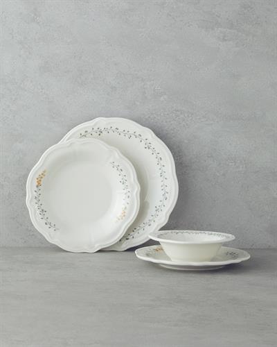 Frezya Комплект За Хранене Порцелан 24 части за 6 души Жълт - Зелен