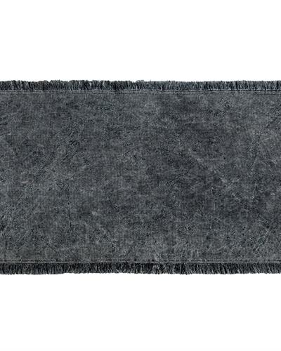 Fringe Cotton Rug 80x150 cm Dark Blue