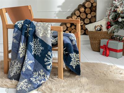 Frozen Тв Одеало Акрил, Синьо-Сиво, 130 X 170 Cm