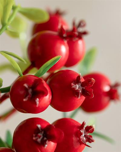 Fruit Branch Изкуствено Цвете Един Стрък Пяна 28 см Бордо