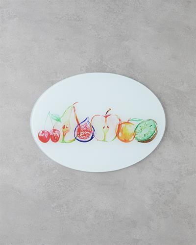 Дъска За Рязане Стъкло 38x28 см Бял