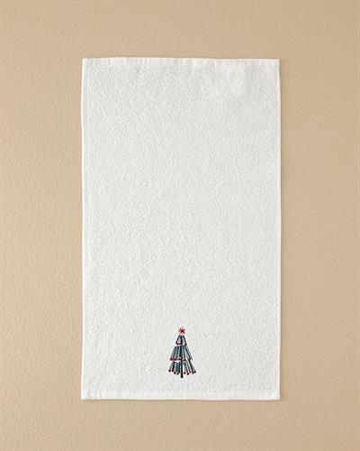 Funny Pine Кърпа За Ръце С бродерия Памучен 30x50 см Екрю