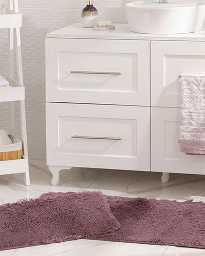 Furry Комплект Постелки За Баня Нехлъзгащ се гръб Плюш 60x100 см + 60x50 см Дамсон