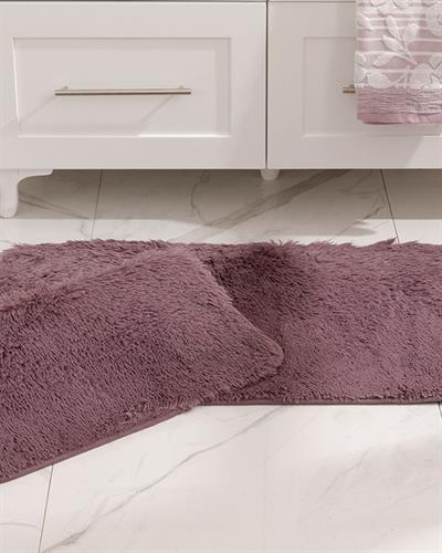 Furry Комплект Постелки За Баня Нехлъзгащ се гръб Плюш 60x100 см + 60x50 см Дамсон