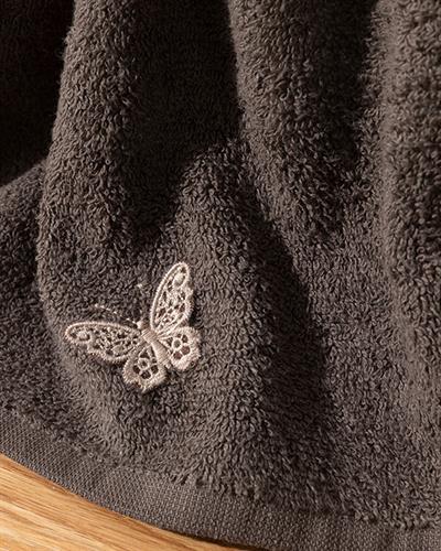 Galia Butterfly Хавлии За Ръце Памучен, Бродирани, Кафяво, 30 X 40 Cm