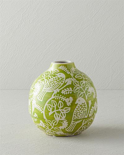 Garden Birds Ваза Керамика 14x14x15 см Зелен