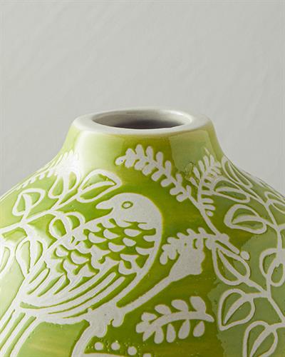 Garden Birds Ваза Керамика 14x14x15 см Зелен