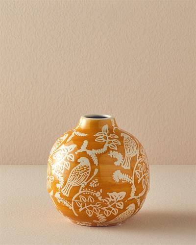 Garden Birds Ваза Керамика 17x17x18 см Оранжев
