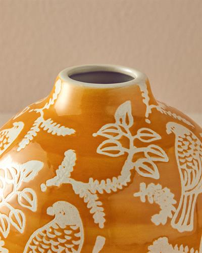 Garden Birds Ваза Керамика 17x17x18 см Оранжев