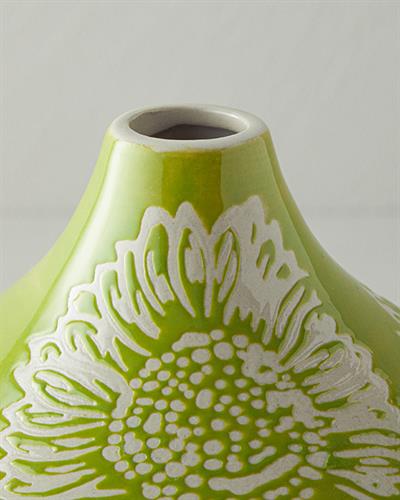 Garden Birds Ваза Керамика 20x20x17 см Зелен